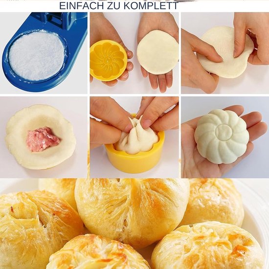 Knoedelmachine Deegpers - Vormer Pasteitjes - Snel Maaltijden Maken - Robuust Handdesign - 20 x 11.5 x 25.5 cm - Donkerblauw — afbeelding 4