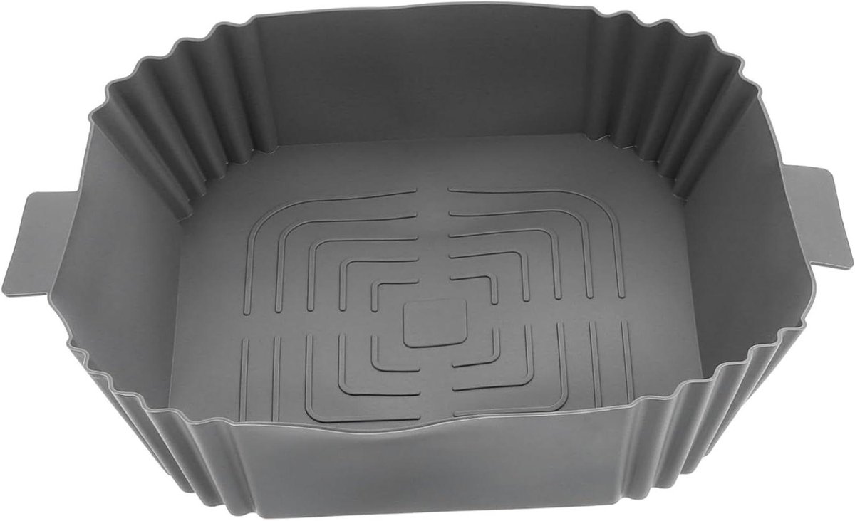 Airfryer Bakplaat - Siliconen Pad - Schoon Bakken - Antiaanbaklaag - 24x19.5x5 cm - Grijs
