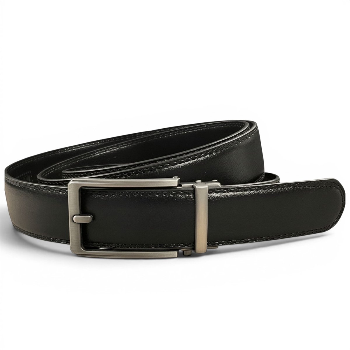 Safekeepers Luxe Gestikte Riem – 3.5 cm Breed – Zwart PU Leer – Inclusief Leren Sleuteletui-130