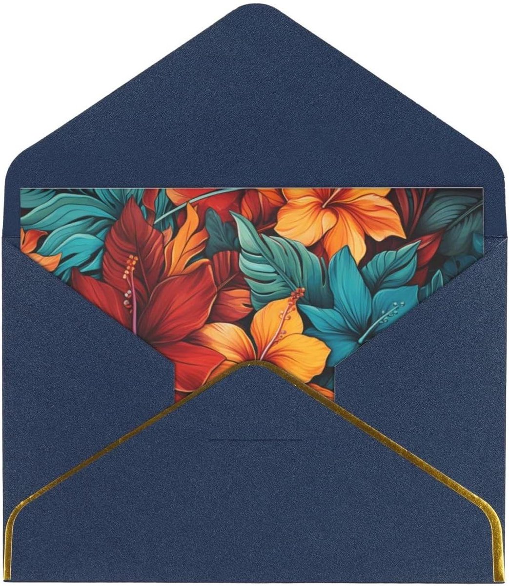 Wenskaarten Sets - Kaarten Assortiment - Elke Gelegenheid - Gouden Rand Afwerking - Inclusief Envelop - Blauw