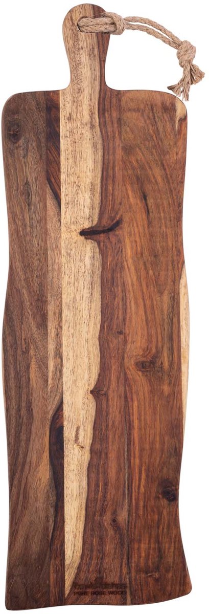 Bowls and Dishes Pure Rose Wood Duurzame Borrelplank | Tapasplank | Serveerplank rustiek met handvat 59 cm | BBQ cadeautip!