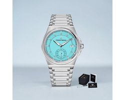 PAGANI DESIGN PD-YS029 Automatisch Herenhorloge Turquoise wijzerplaat - 42mm RVS Stalen Horloge met Saffierglas, Datum en HZ8240 Automatisch Uurwerk