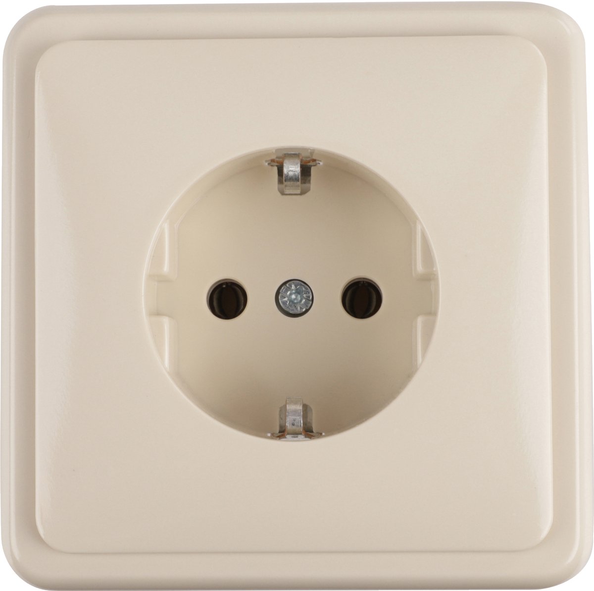 Peha Standard contactdoos inbouw - 1-voudig - randaarde - crème