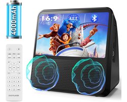 Draagbare DVD-speler - Auto mediaspeler - Reizen en entertainment - Bluetooth connectiviteit - 7 inch scherm - Zwart