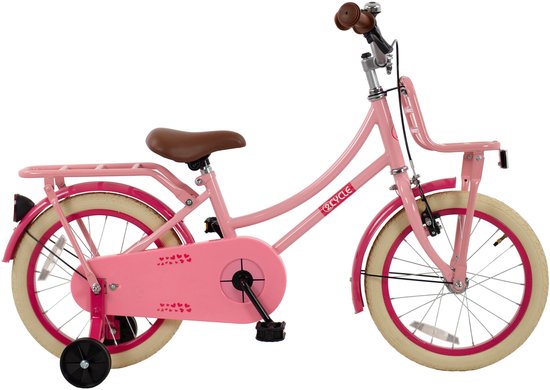 2Cycle Transportfiets 16 inch (4-6 jaar) Meisjesfiets Roze - Met Zijwieltjes en Voordrager van 2Cycle — afbeelding 2