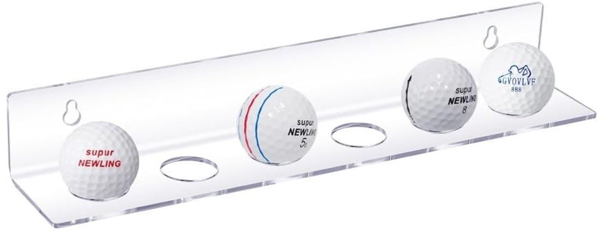 Dailygoods- Ballenrek Elegant Display - Wand Gemonteerd - 2 Stuks - Acryl - Lichtgewicht - Maximaal 12 Ballen - Eenvoudige Installatie - Ballendisplay