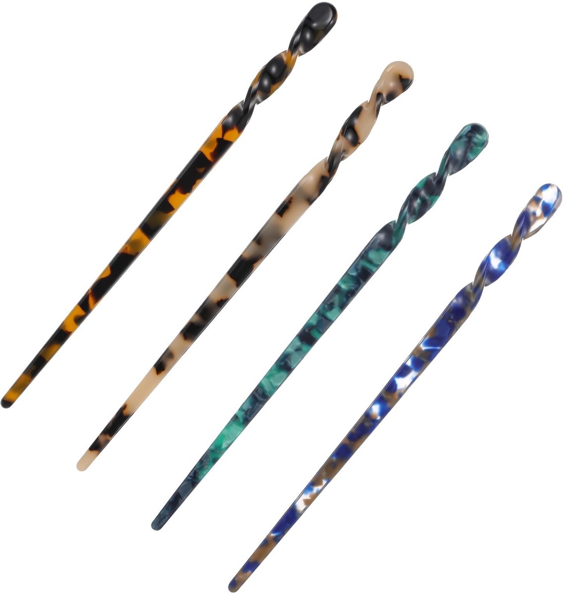 Dailygoods- Haarspelden 4 Stuks - Acetaat Haarspeld - Schildpadschelp - Vintage Accessoires - Duurzaam - Elegant Ontwerp - Haaraccessoires