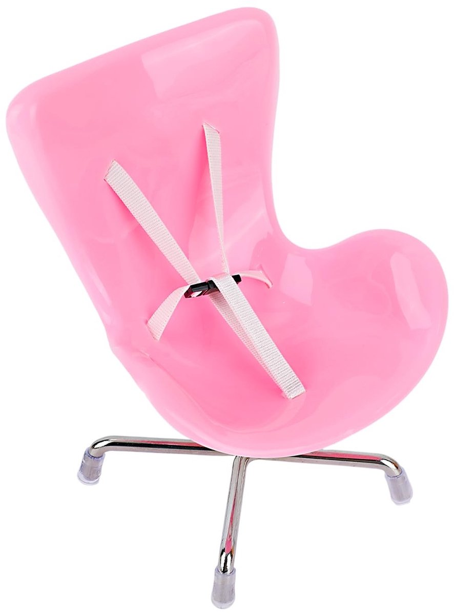 Dailygoods- Poppenautostoeltje Roze - Veiligheidsstoel - Polyester - Roestvrij Staal - Inclusief Luchtventilatieclips - 11,5x10,5x10cm - Poppenstoel