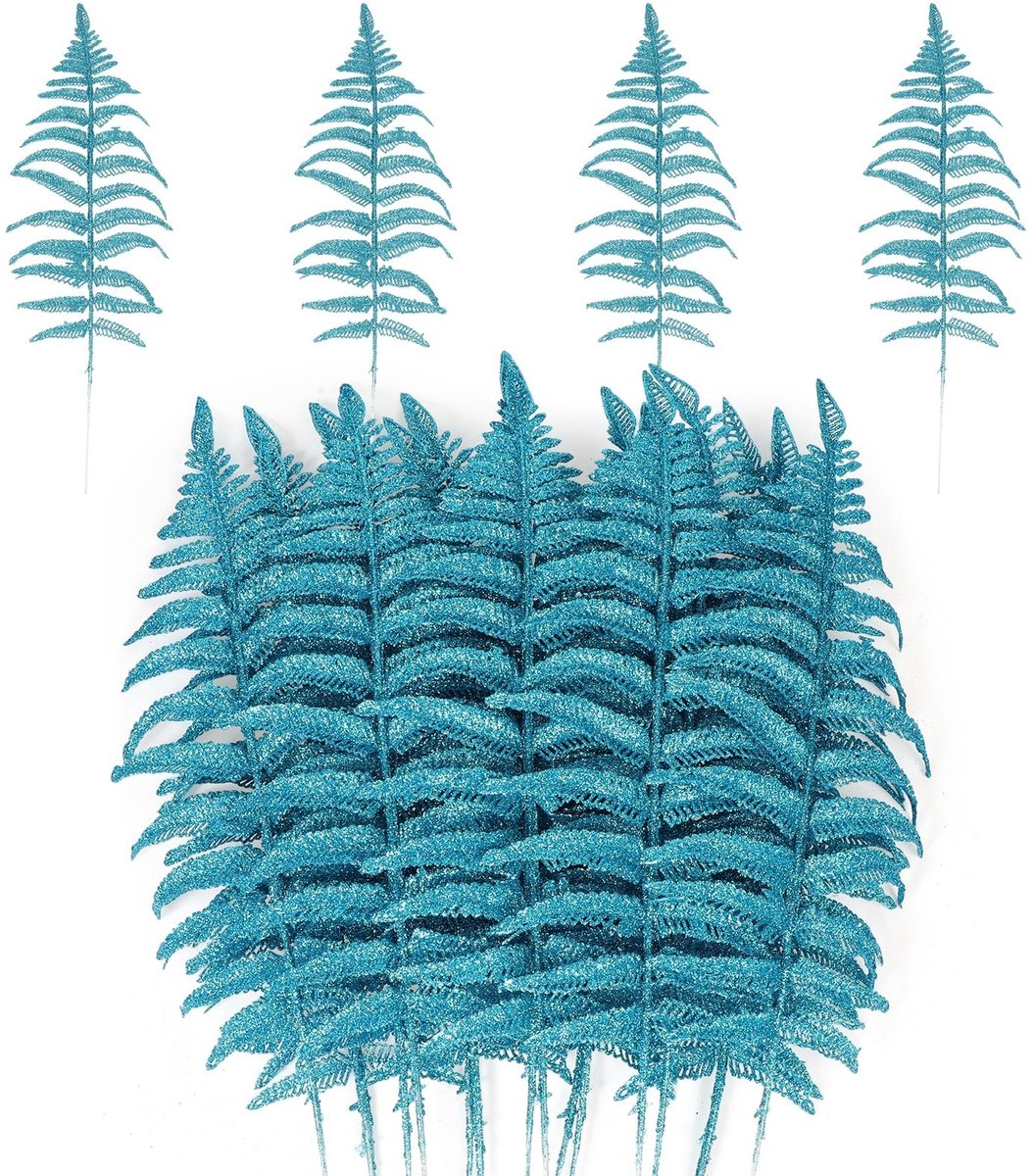 Dailygoods- Kunstkerstbladeren 16 Stuks - Kunstmatige Tropische Bladeren - Decoratie voor Kerstboom - DIY Knutselmateriaal - Herbruikbaar - Afmeting 13 x 42 cm - Decoratiebladeren