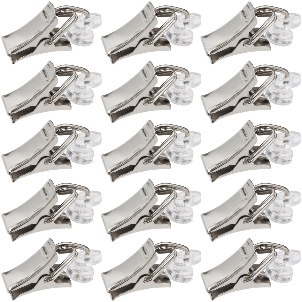 Dailygoods- Gordijnklemmen 130 Stuks - Gordijnhaken - Douchegordijnen - Deurgordijnen - Caravangordijnen - Roestvrij Staal/PVC
