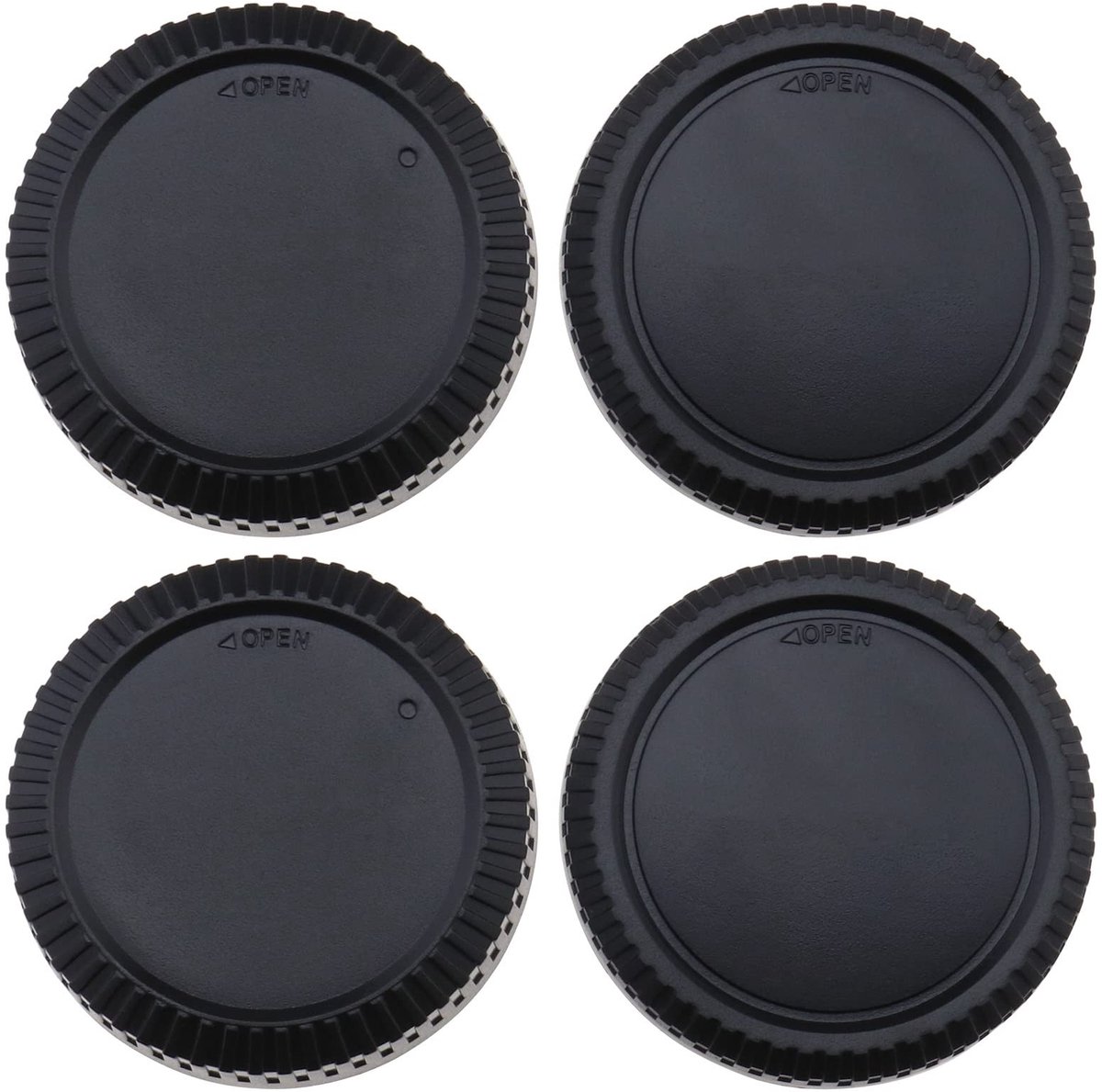 Dailygoods- Body Cap Set - 2x Body Caps - 2x Achterlensdoppen - Compatibel met Fuji X-mount - Duurzaam Kunststof - Zwart - Lensdop