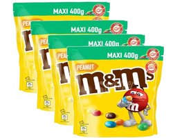 M&M's - Peanut - Multipack - Melk Chocolade Snoepjes - 1,6kg (4x400g)