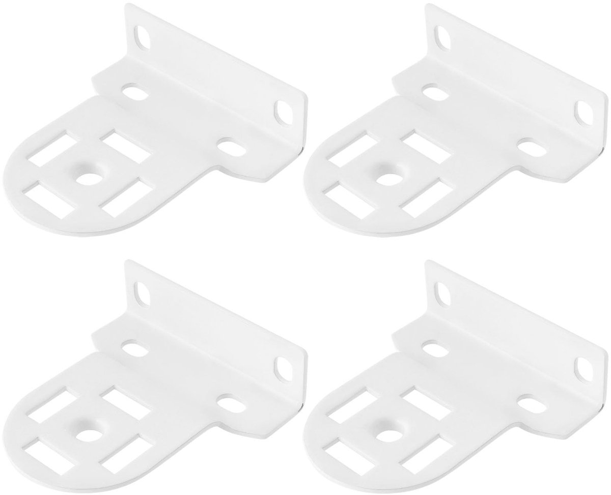 Dailygoods- Rolgordijnbevestigingsbeugels 4x - Aluminiumlegering - Compatibel met 28mm/32mm/36mm/38mm buizen - Afmetingen 56mm x 60mm - Duurzaam - Wit - Rolgordijnfittingen