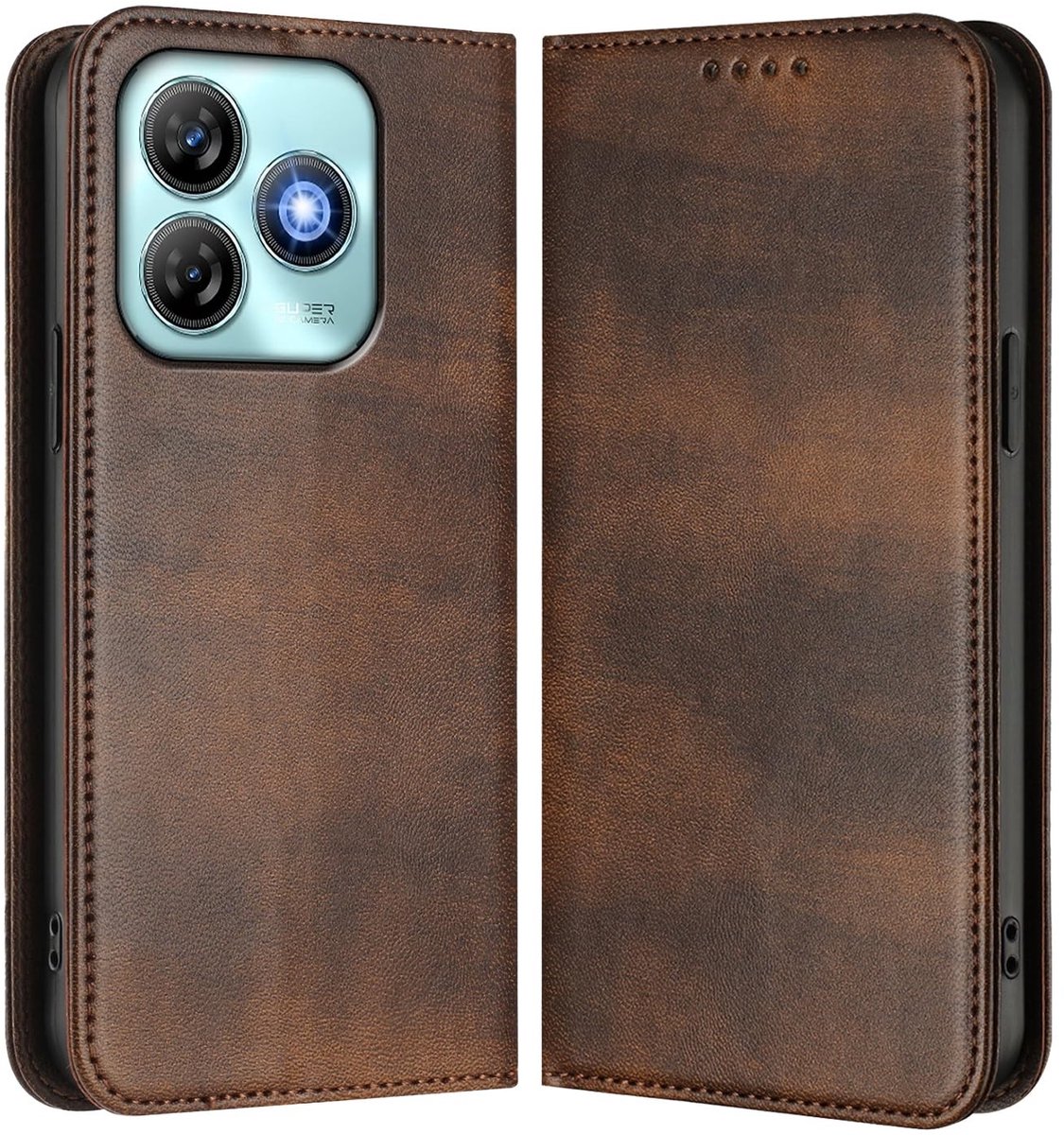 Dailygoods- Telefoonhoesje Wallet Functie - TPU/Leer - Pasjeshouder - RFID Blokkering - Magnetische Sluiting - Standaardfunctie - Walletcase