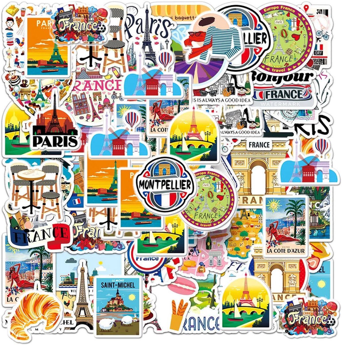 Dailygoods- Stickers 100 Stuks - Waterdichte Stickers - Veelkleurige Stickers - Decoratie Voor Waterbekers - Notitieboekjes - Handrekeningen - Decoratiestickers