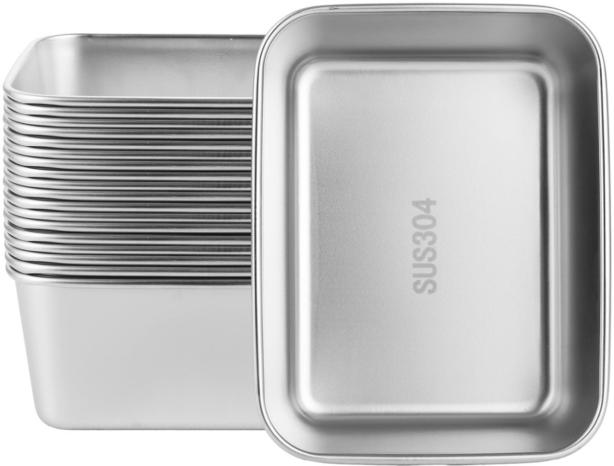 Dailygoods- Lunchbox RVS 10 Stuks - Lunchbox Volwassenen - Lunchbox Met Vakjes - Voedselopslag - Capaciteit 500 ml - Afmetingen 14 x 11 x 5,5 cm