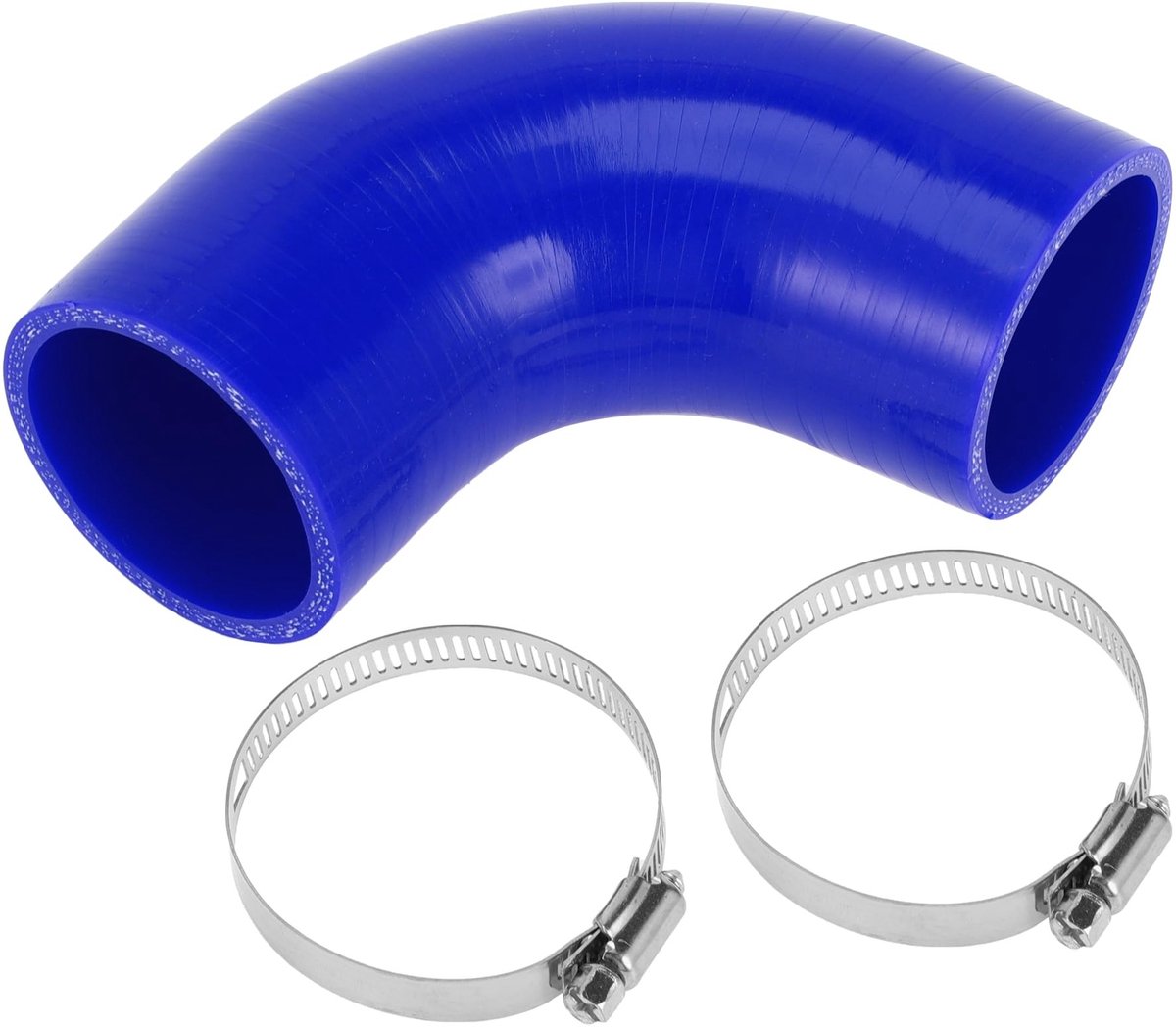 Dailygoods- Koelmiddelslang 54 mm - Siliconen Slang - 90 graden - Blauw - Meerlaags Weefsel - Hoge Temperatuur Bestendig - Siliconenslang