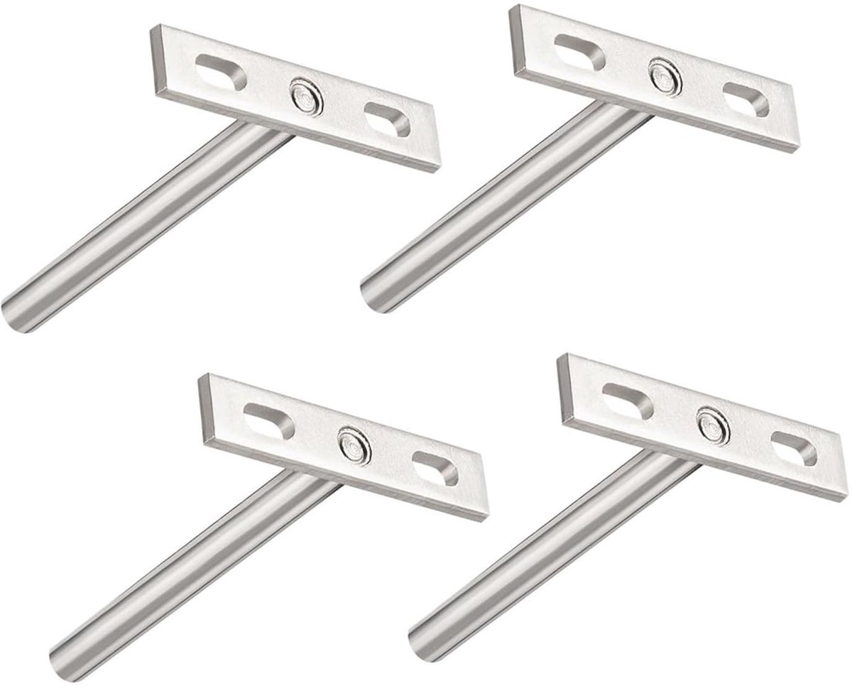 Dailygoods- Plankbeugels 4 Inch - Verborgen Plankdragers - Roestvrij Staal - Heavy Duty Ondersteuning - Wandmontage - Maximale Ruimteoptimalisatie - Planksteunen
