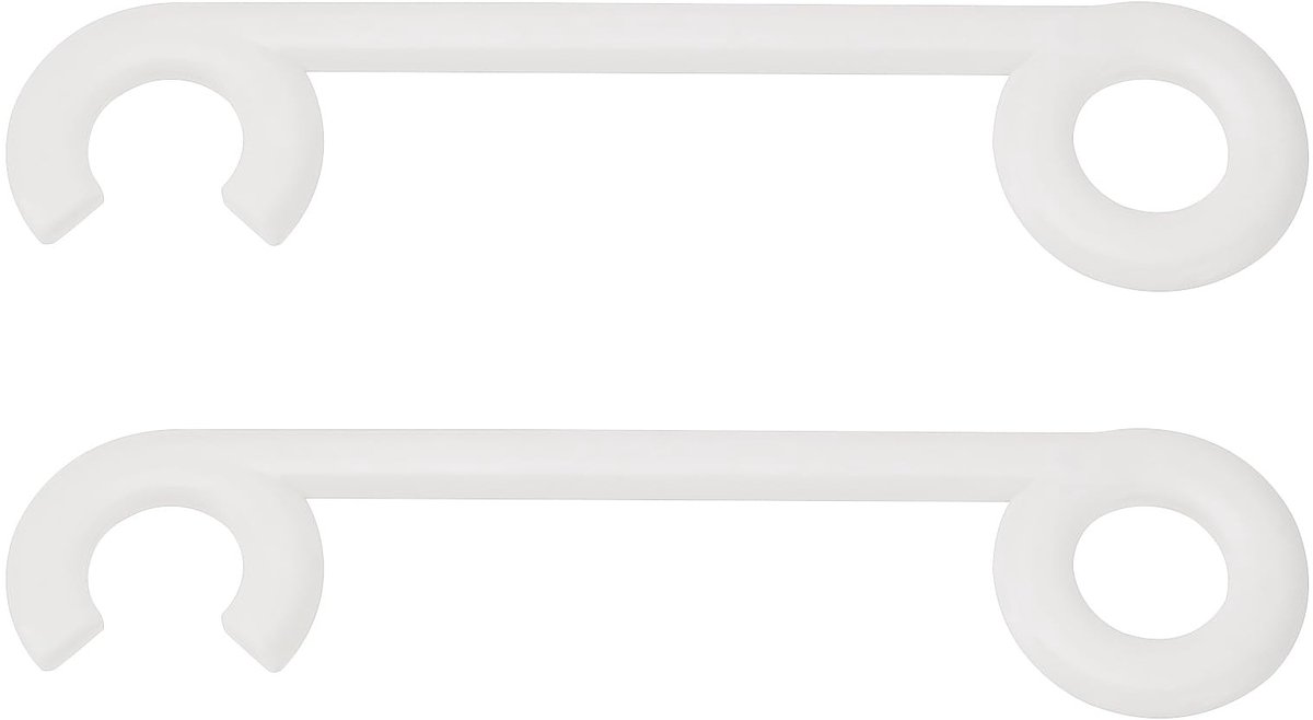 Dailygoods- Deurklink Bevestigingshaak 225x55mm - 2 Stuks - Kunststof - Wit - Voor Deurklinken - Gereedschapsvrij Gebruik - Deurgreep