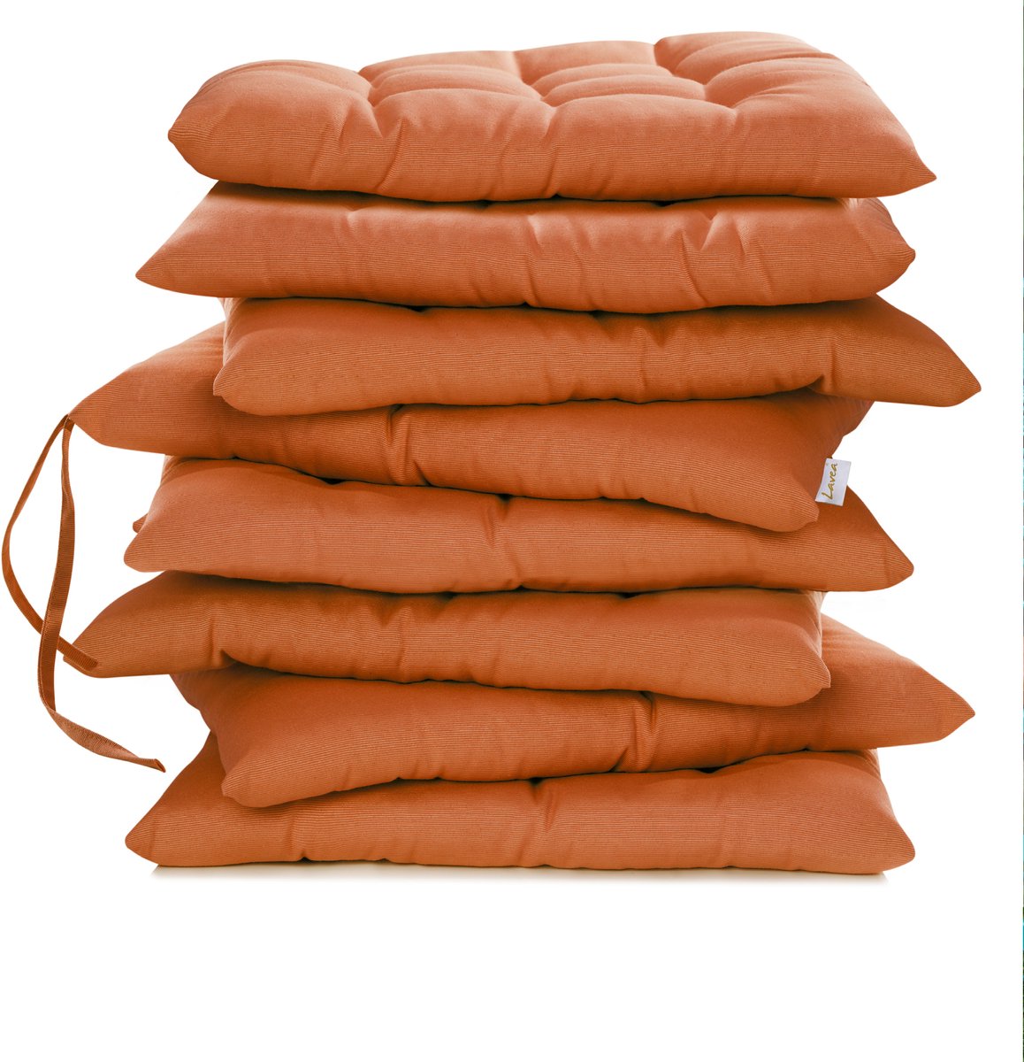 Lavea® Stoelkussens 40x40 cm, Set van 8 – Zitkussen & Stoelpads voor Binnen en Buiten – Comfortabel, Wasbaar en Duurzaam – Terracotta