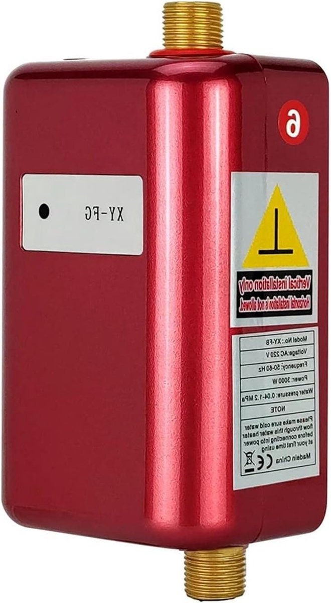 Onmiddellijke waterverwarmer, Elektrische Doorstroomverwarmer, Tankloze Waterverwarmer, Onder Gootsteen, Waterverwarmersysteem For Het Wassen Van De Keukenbadkamer(Package 1-Red)
