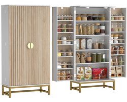 HOMCOM Voorraadkasten - Spaanplaat - 58x29x119,5cm - Wit