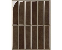 Muraio Plaktegels - 10 stuks Tegeltickers- Zelfklevende Wandtegels - 3D Muurstickers Keuken - Tegelstickers Badkamer - Bruin - 25,4 cm x 20 cm