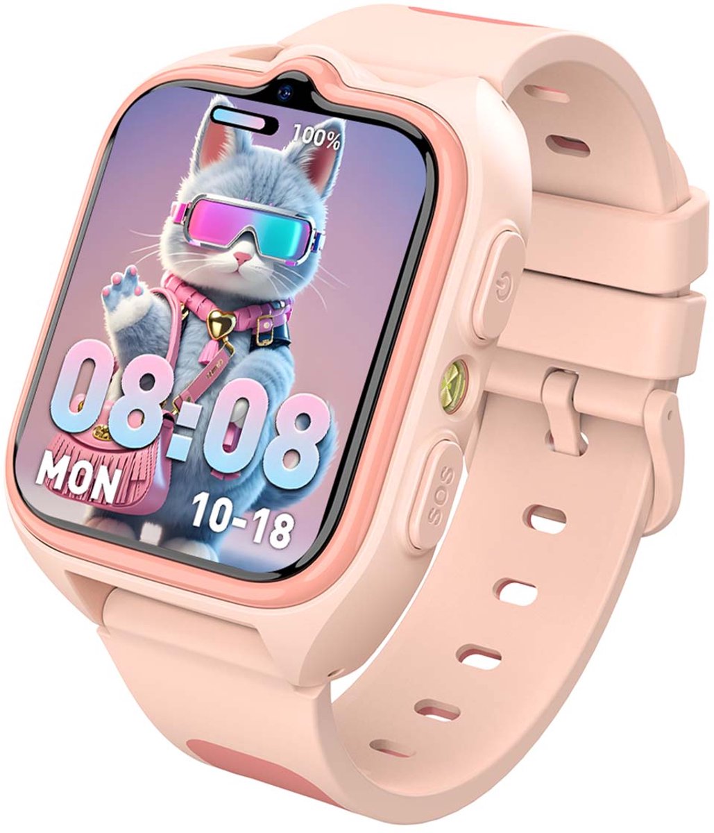 Blackview Z30 Smartwatch - Kids Smartwatch - 1,75" TFT scherm - 800 mAh - 4G Belfunctie - Bluetooth 5.2 - SOS-knop - GPS - LED-zaklamp - Roze