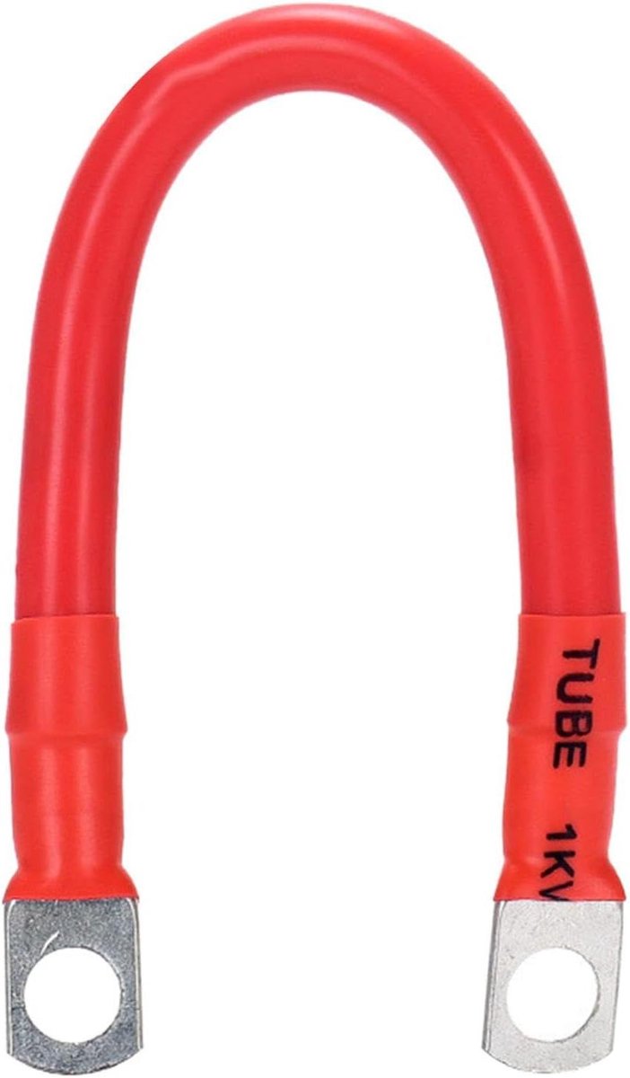 Batterijkabel Set - Voertuig Kabels - Stroom Verbinding - Vertinde Koperen Kern - 2 AWG 30cm - Zwart Rood