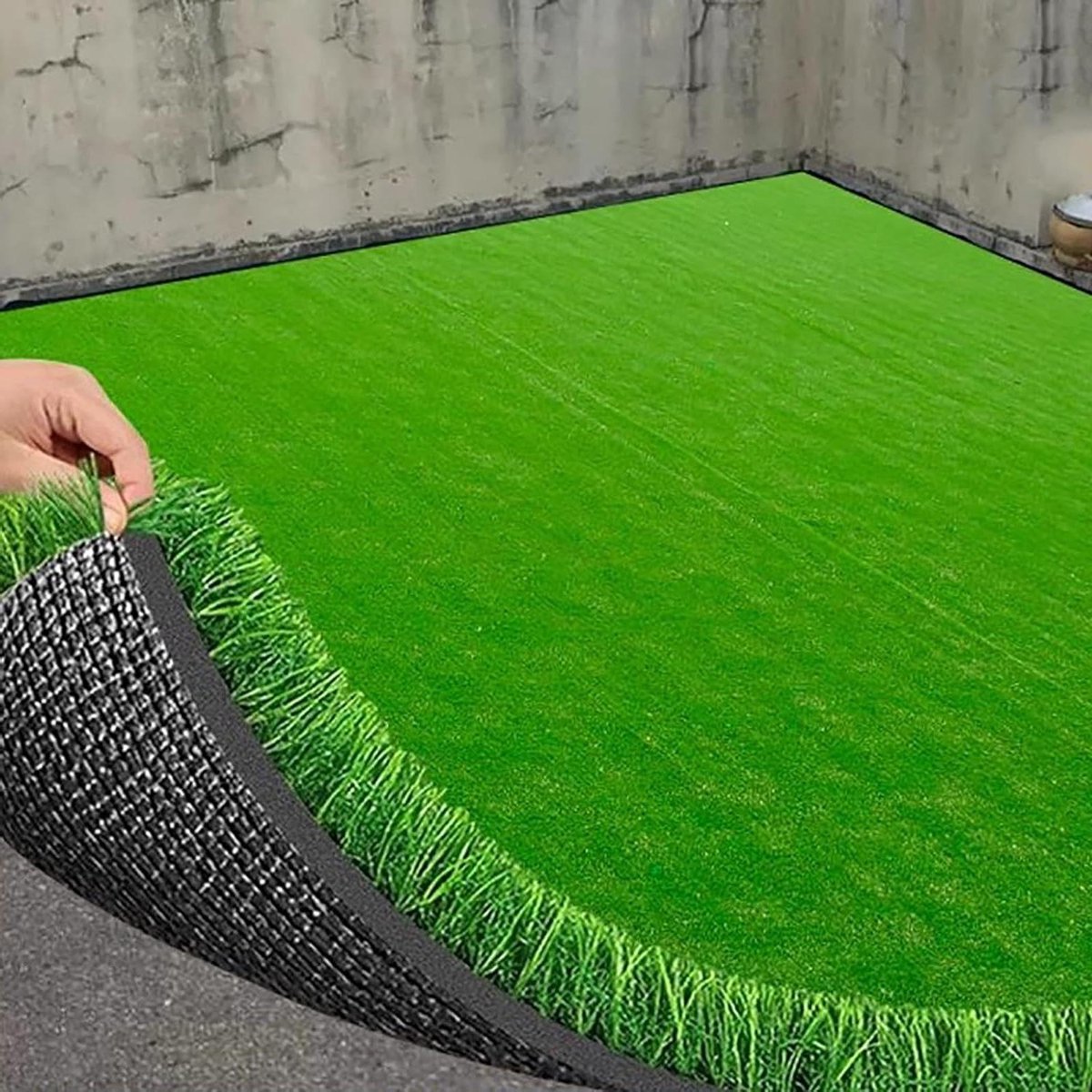 Kunstgras Tapijt - Nep Gras Mat - Balkon Terras Decoratie - Realistisch Zacht - 100x300cm - Groen