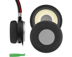 Geekria Comfort Mesh Fabric Replacement Ear Pads for Jabra Evolve 65UC/65MS/40UC/40MS/30US/30II/20SE/20UC/20MS Headphone Ear Pads, Repair Parts (Black)