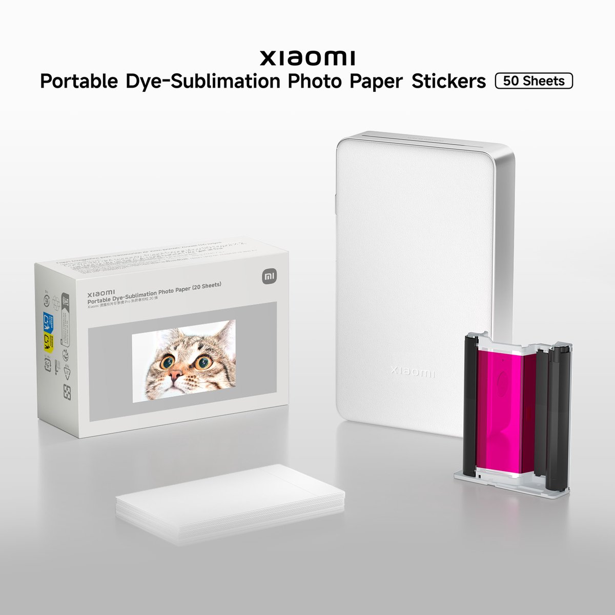 Xiaomi Portable Dye-Sublimation Photo Paper Stickers (50 Sheets)
