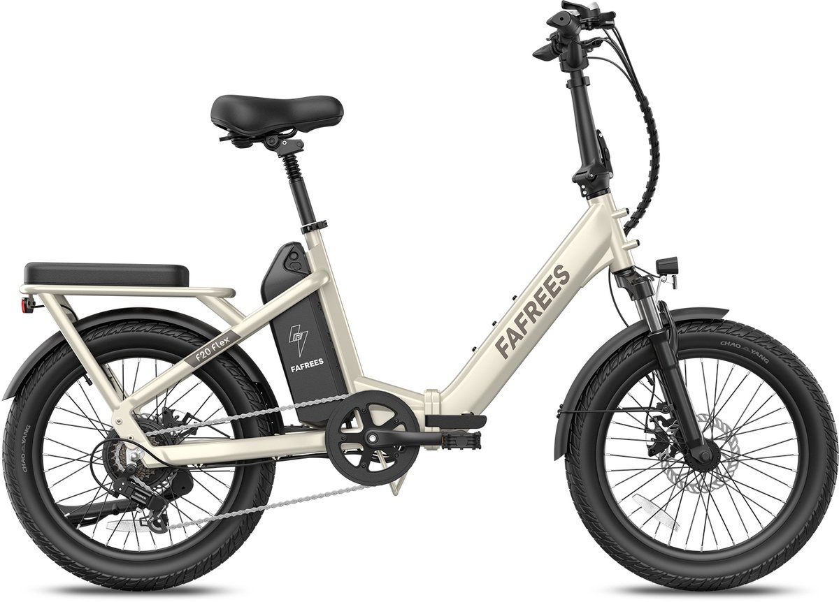 Fafrees Elektrische fiets - Actieradius120km - Verwijderbare batterij 36 V 20Ah - Motor 250W - Shimano 7 versnellingen - Koppelingssensor aan beide zijden - 20 Inch Commuter E-Bike - Dubbele Vering - 20 Inch opvouwbare City Commuter E-Bike - Wit thumbnail 2