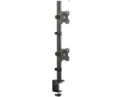 Dubbele Monitor Arm – Verticale Standaard – Ergonomisch Werken – Stapelbare Opstelling – Tot 34 Inch – Zwart