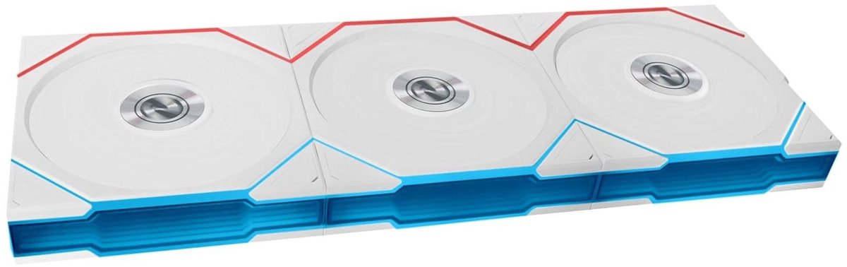 PC Ventilator Set - RGB Fans - Computer Koeling - Omgekeerde Bladen - 3x 120mm - Wit