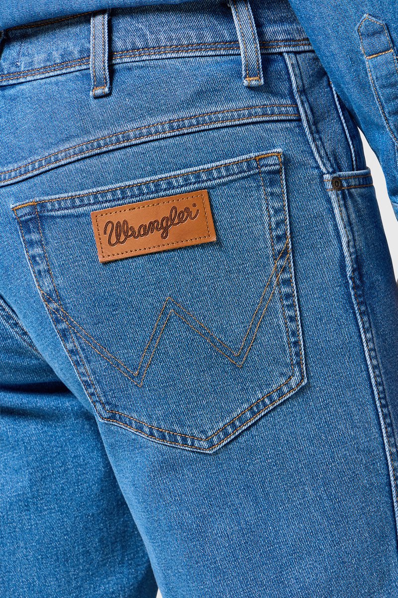 Wrangler Texas Str Heren Regular Fit Jeans W42 X L32 Blauw