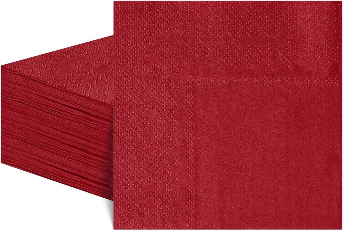 Servetten Papieren - Servetten - Tafel Servetten - Papier - Papieren Wegwerp Servetjes - Feestservetten - Voorjaar Servetten - Lunch/Diner Tafel Decoratie - 2 Laags - Rood - 12 x 12 cm - 60 Stuks - van Imperatoris