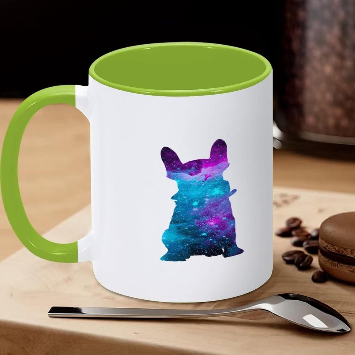Aquarel Galaxy Hond Puppy Franse Bulldog Grappige Nieuwigheid Mokken Dier Huisdier Hond Koffiemok Keramische Mok Thee Cup Mok Housewarming Gift Voor Hondenliefhebber voor Thuiskantoor Gebruik