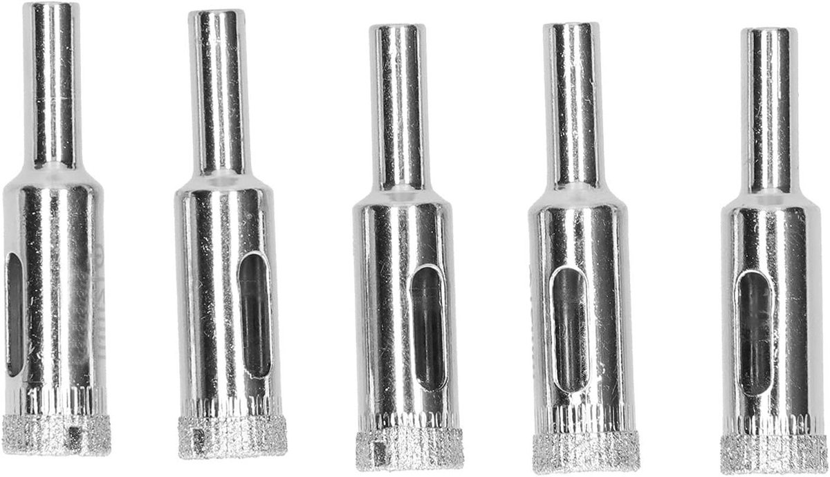 Glasboor Set - Tegelboor Gatenzaag - Precisie Boren - Versterkte Zandlaag - 5 Delig - Metaal