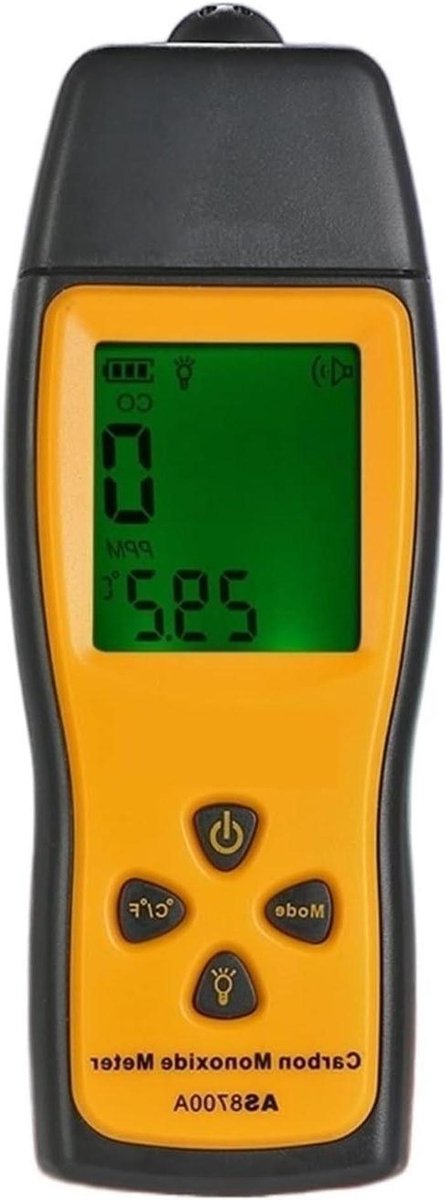 Koolmonoxide Meter - CO Gas Detector - Veiligheid Controleren - Hoge Precisie Meting - 0-1000ppm Bereik - Oranje Zwart
