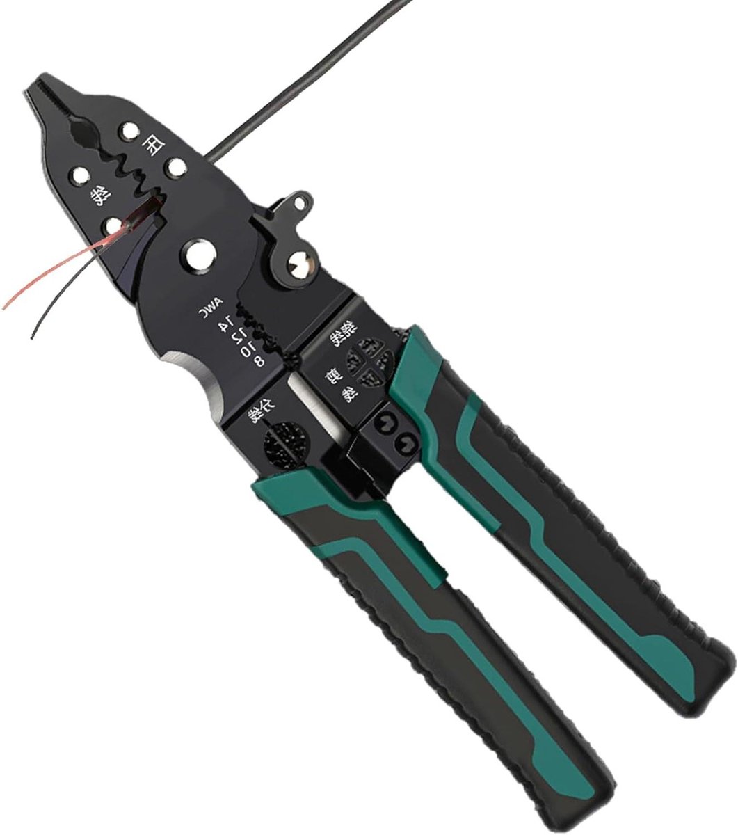 Draadstripper Tang - Multifunctionele Tang - Elektra Reparatie - Antislip Grip - 18.7 cm - Grijs