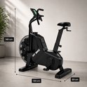 Zwarte FitBike 'The Beast' airbike met duidelijke afmetingen 140x130x69 cm.