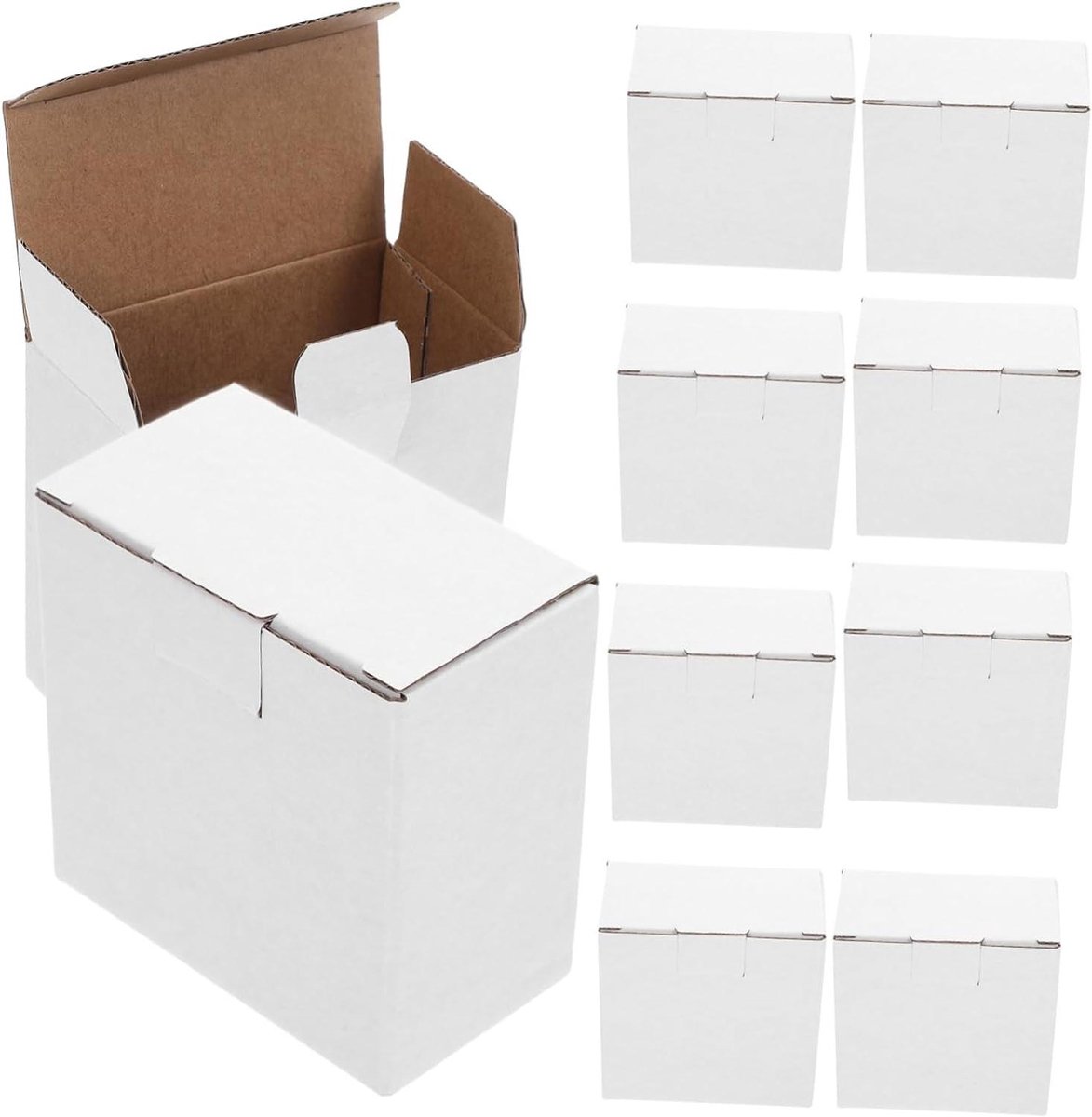 Verhuisdozen Opslag - Papieren Verpakking - Veilig Verzenden - Eenvoudig Te Vormen - 10x10x5.7 cm - Wit