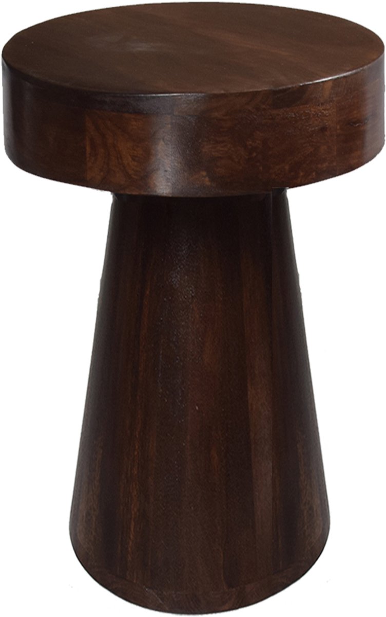 by Mooss - Bijzettafel - Salontafel - Walnoot - Ø40 cm - Hout - Massief - Hip - Trendy - Uniek