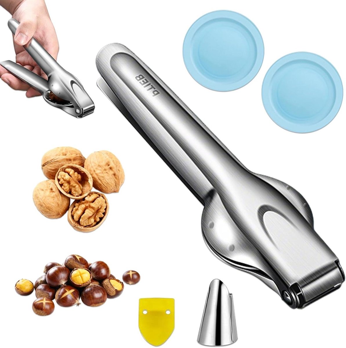 Kastanjesnijder Set - Notenkraker Kastanjeopener - Herfst Snacks Bereiden - Compleet met Vingerbescherming - 23.7 x 20.7 x 6.8 cm