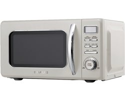Swiss Haus® MW20 Magnetron Vrijstaand - 20L – 700W Digitale Solo Microgolfoven – Retro Microwave Vintage Design – Auto Cook & Ontdooifunctie – 11 Verwarmingsstanden - Beige