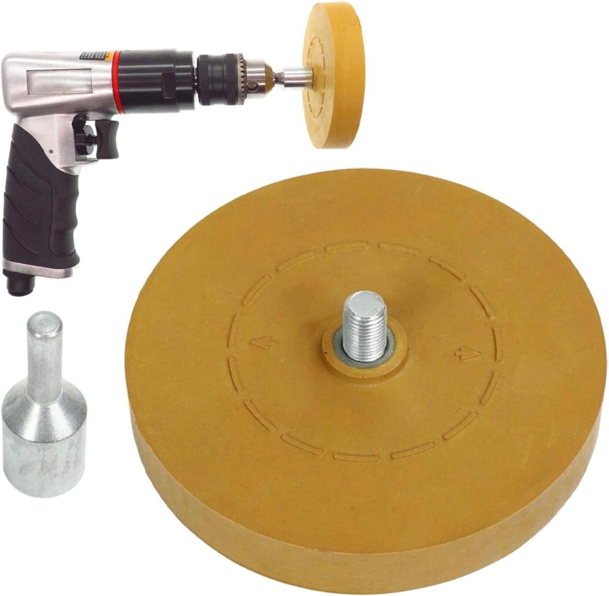 Stickerverwijderaar Gumwiel - Lijmverwijderaar Gereedschap - Autolak Reinigen - Zachte Rubber Constructie - 8.8 x 8.8 cm - Grijs