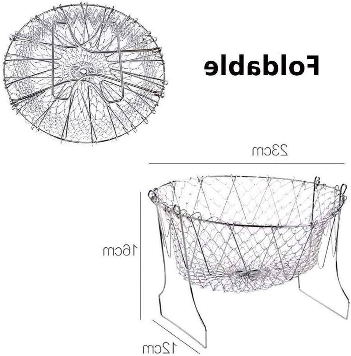 Frying Basket Food Baked Frying Basket Stainless Steel Foldable Chef Cooking Strainer Frites Holder