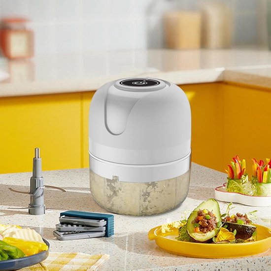 Groente Hakker - USB Oplaadbare Keuken kleine Foodprocessor - Draagbare Elektrische Keukenmachine, Keukengadget Voor Vlees Noten Ui Gember Peper Gehakt - Fijngehakt van Groente — afbeelding 3