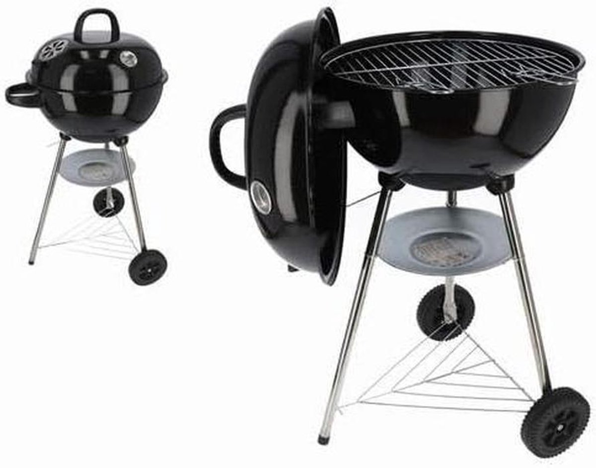 Oven barbecue - Buiten koken - Gezellig buiten eten - Met wielen - 47 cm - Zwart